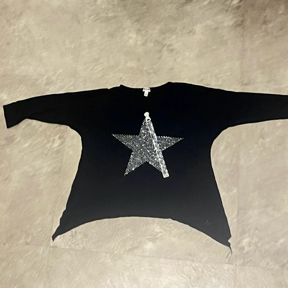 Star embezzled shirt in stretch material